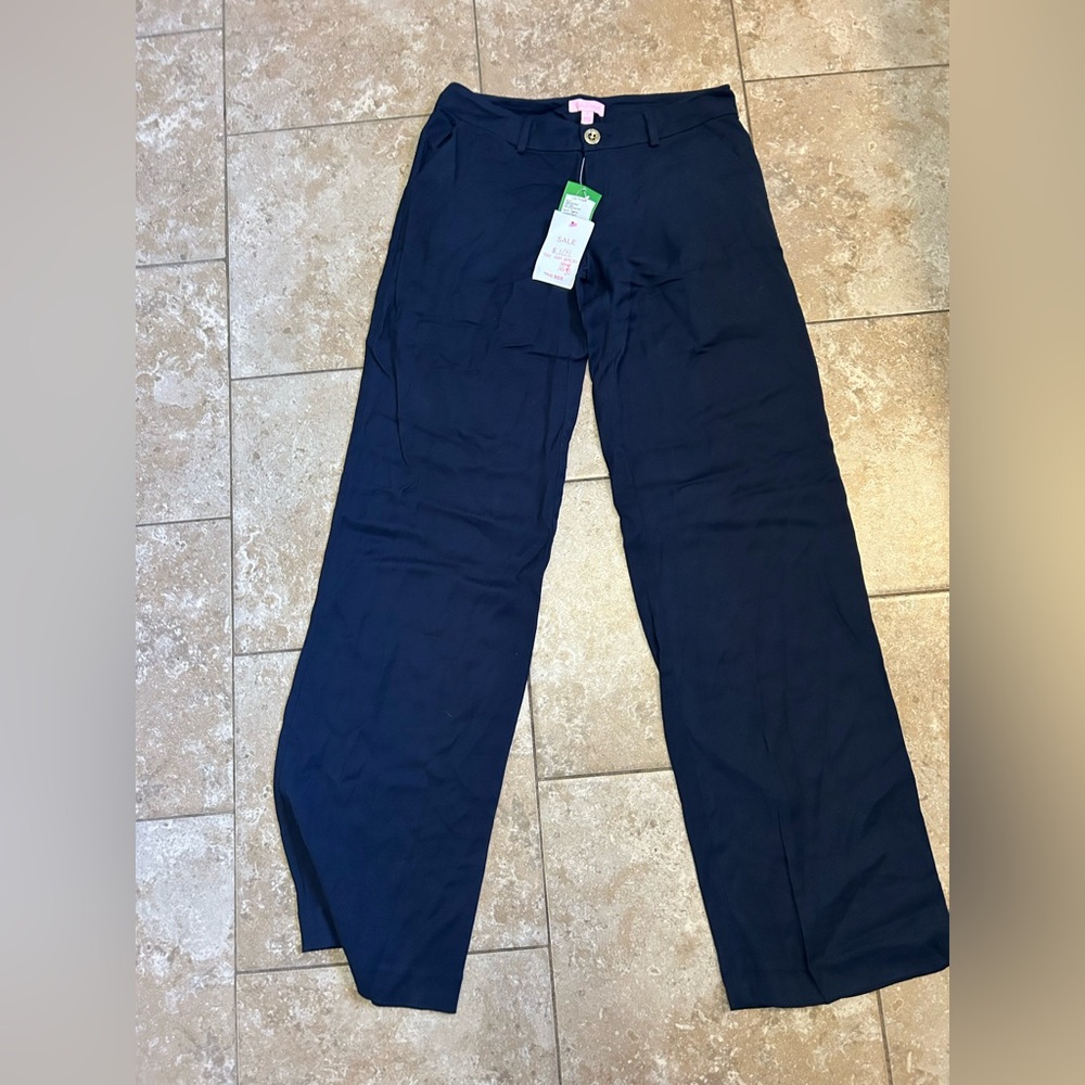 Lilly Pulitzer Women's Navy Wide Leg Pants